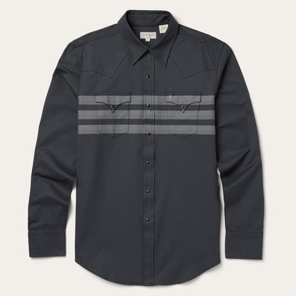 Border Stripe Twill Western Shirt | Stetson Black