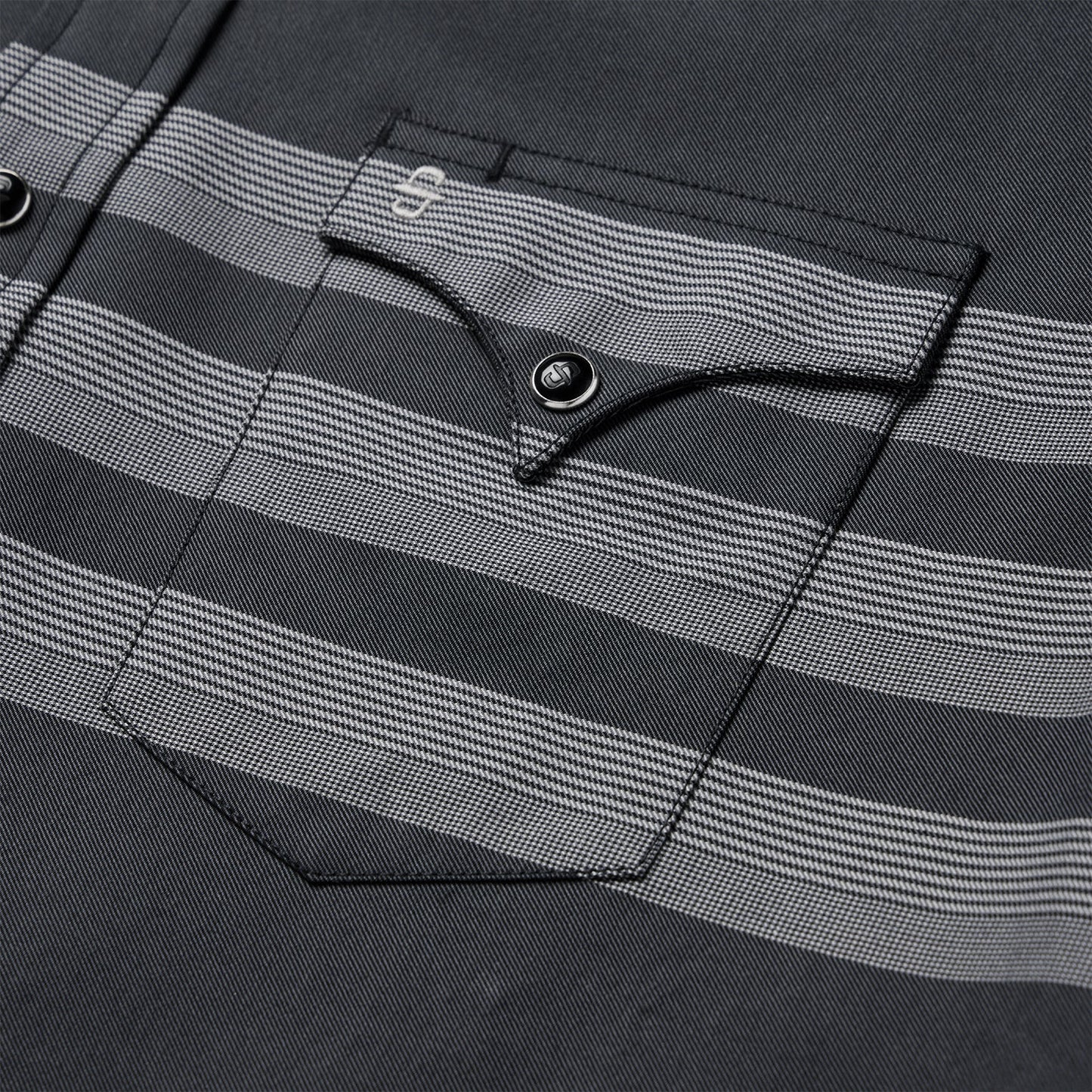 Border Stripe Twill Western Shirt | Stetson Black