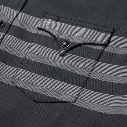 Border Stripe Twill Western Shirt | Stetson Black