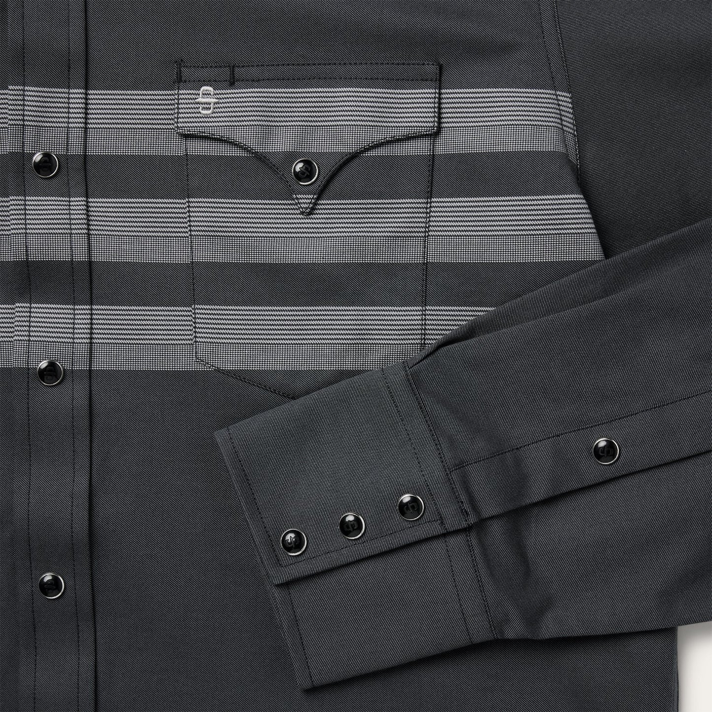Border Stripe Twill Western Shirt | Stetson Black