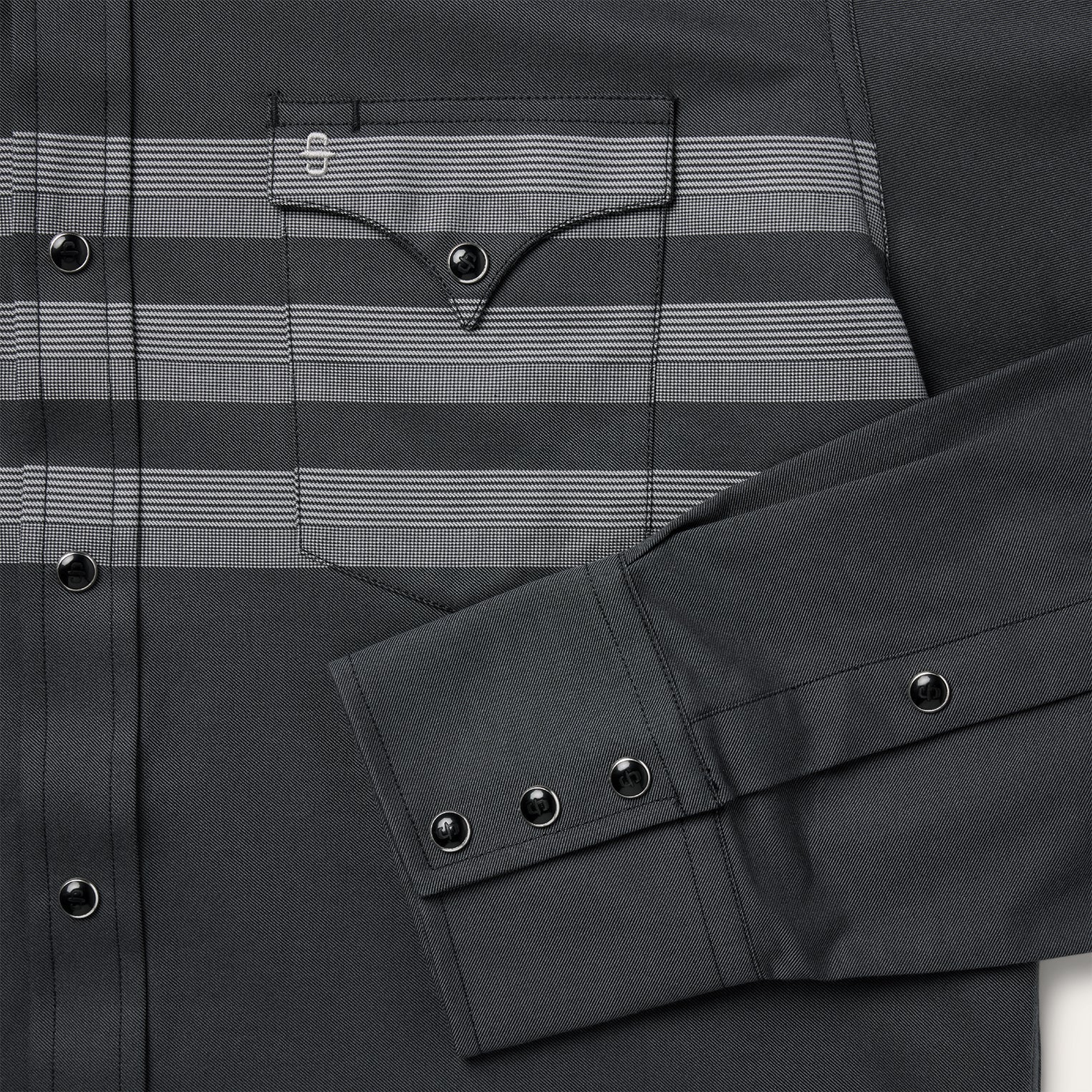 Border Stripe Twill Western Shirt | Stetson Black