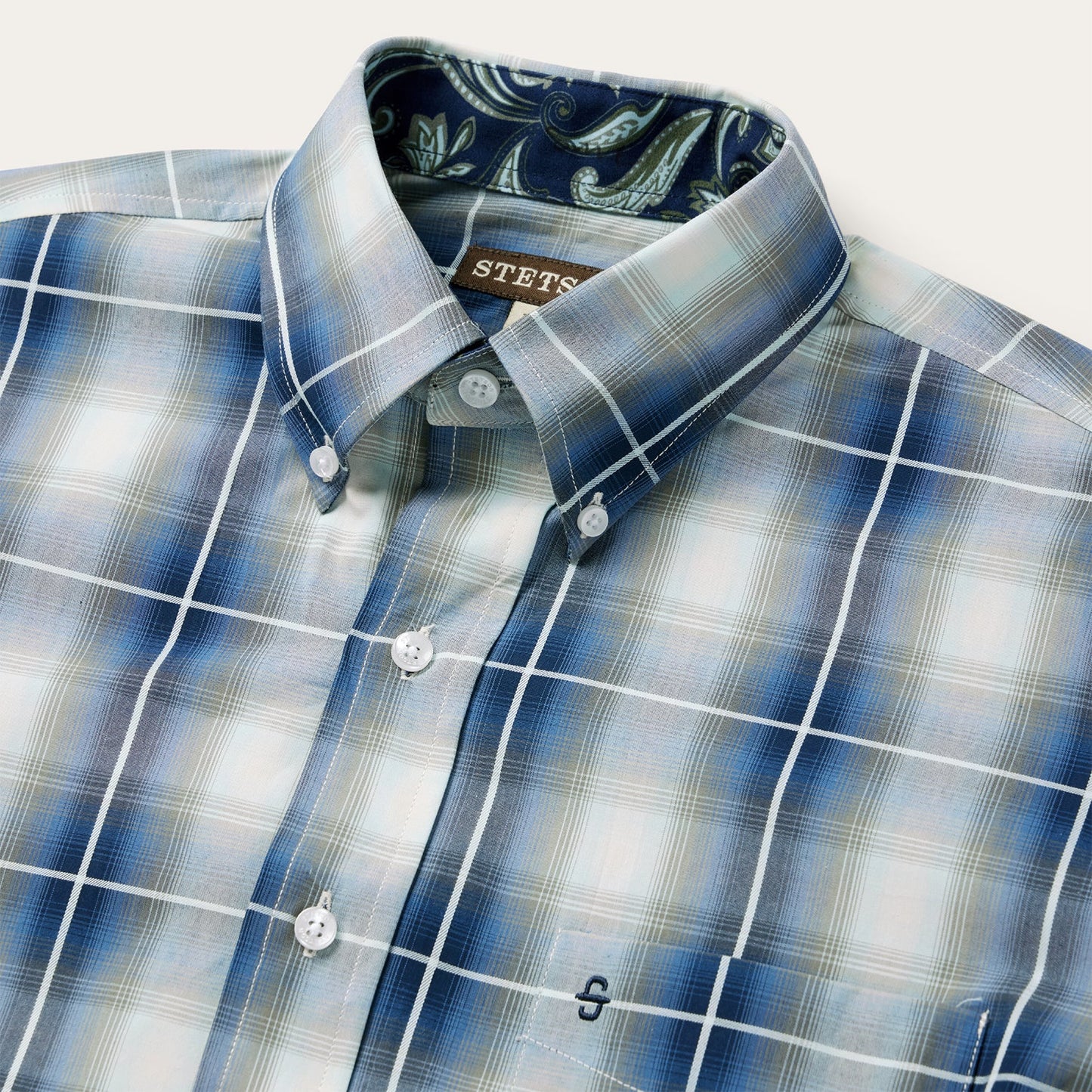 Crystal Plaid Button Down Shirt | Stetson Blue