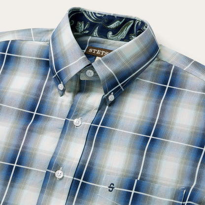 Crystal Plaid Button Down Shirt | Stetson Blue