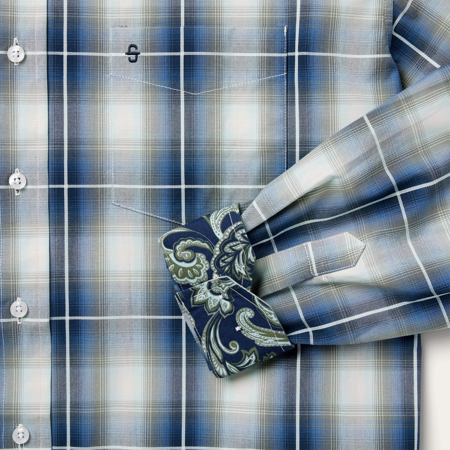 Crystal Plaid Button Down Shirt | Stetson Blue