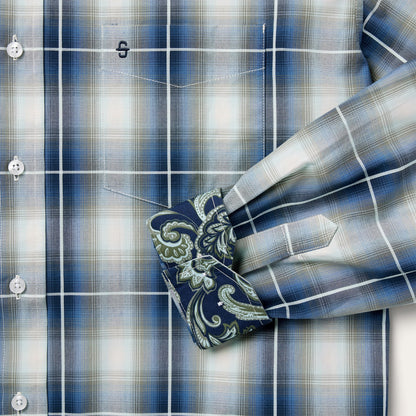 Crystal Plaid Button Down Shirt | Stetson Blue