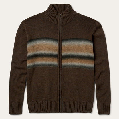 Ombre Border Stripe Cardigan | Stetson Brown