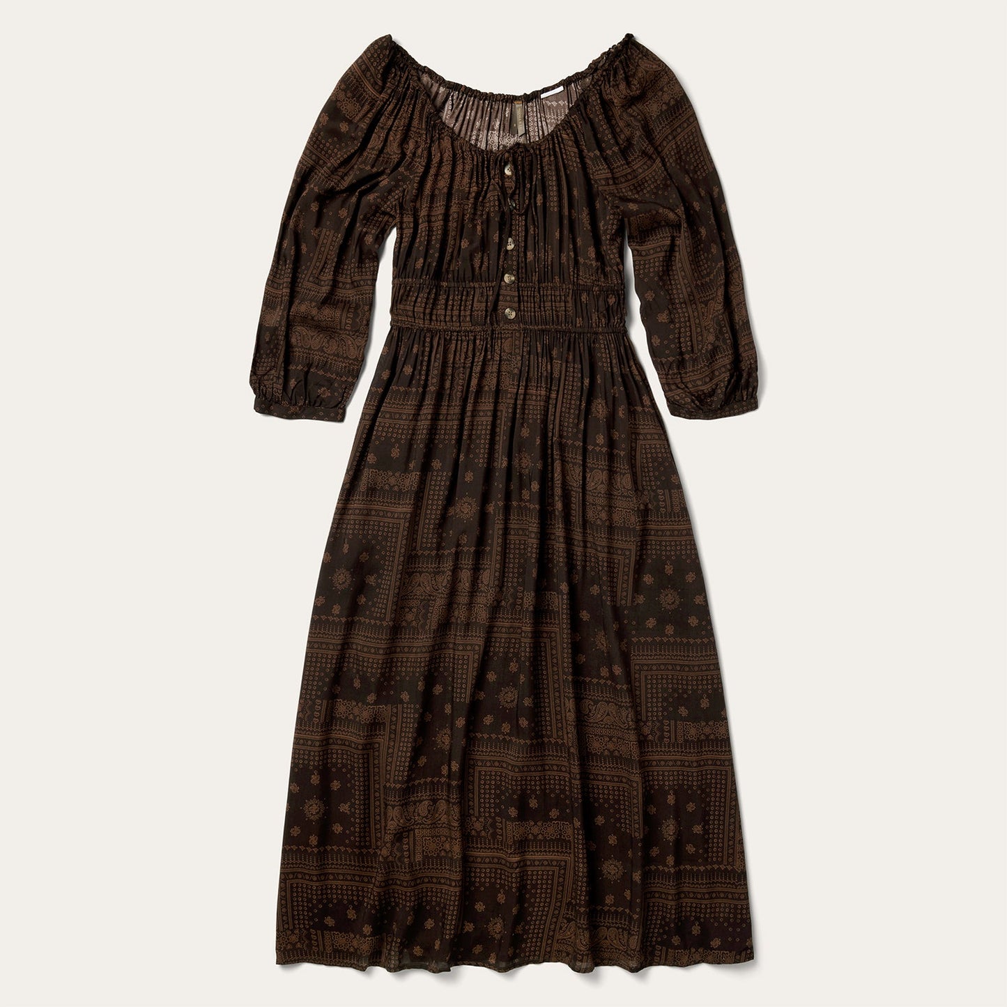 Patchwork Bandana Print Dress | Stetson Brown
