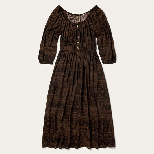 Patchwork Bandana Print Dress | Stetson Brown