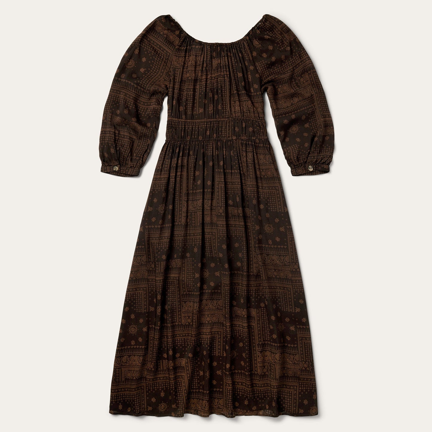 Patchwork Bandana Print Dress | Stetson Brown