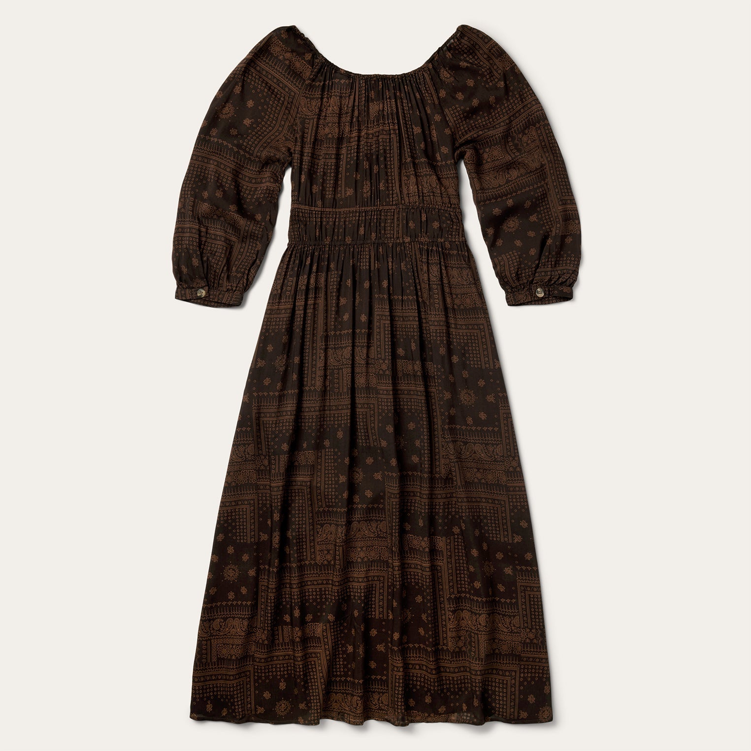 Patchwork Bandana Print Dress | Stetson Brown