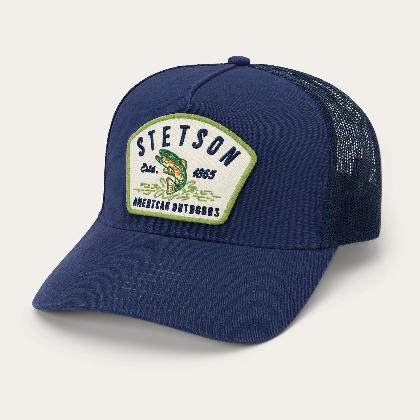 Fishing Patch Trucker Cap | Stetson Navy