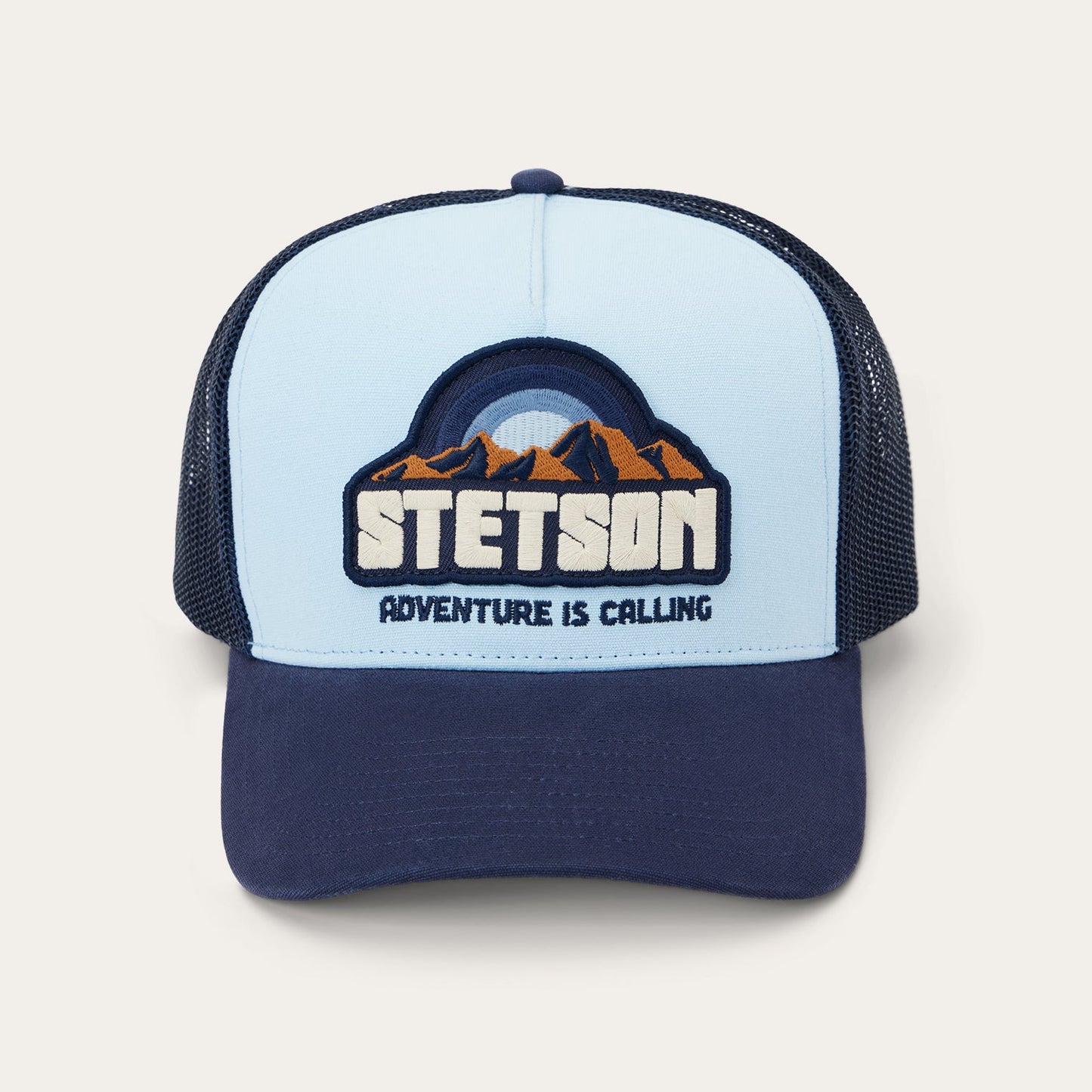 Mountain Sunset Trucker Cap | Stetson Light Blue / Navy