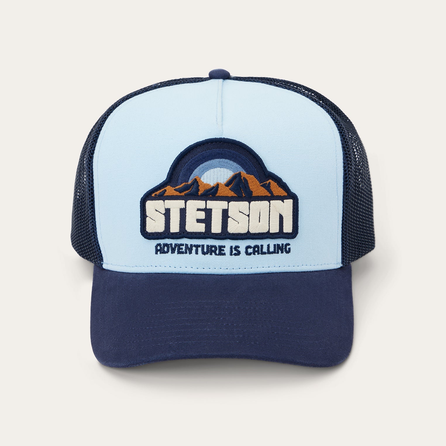 Mountain Sunset Trucker Cap | Stetson Light Blue / Navy