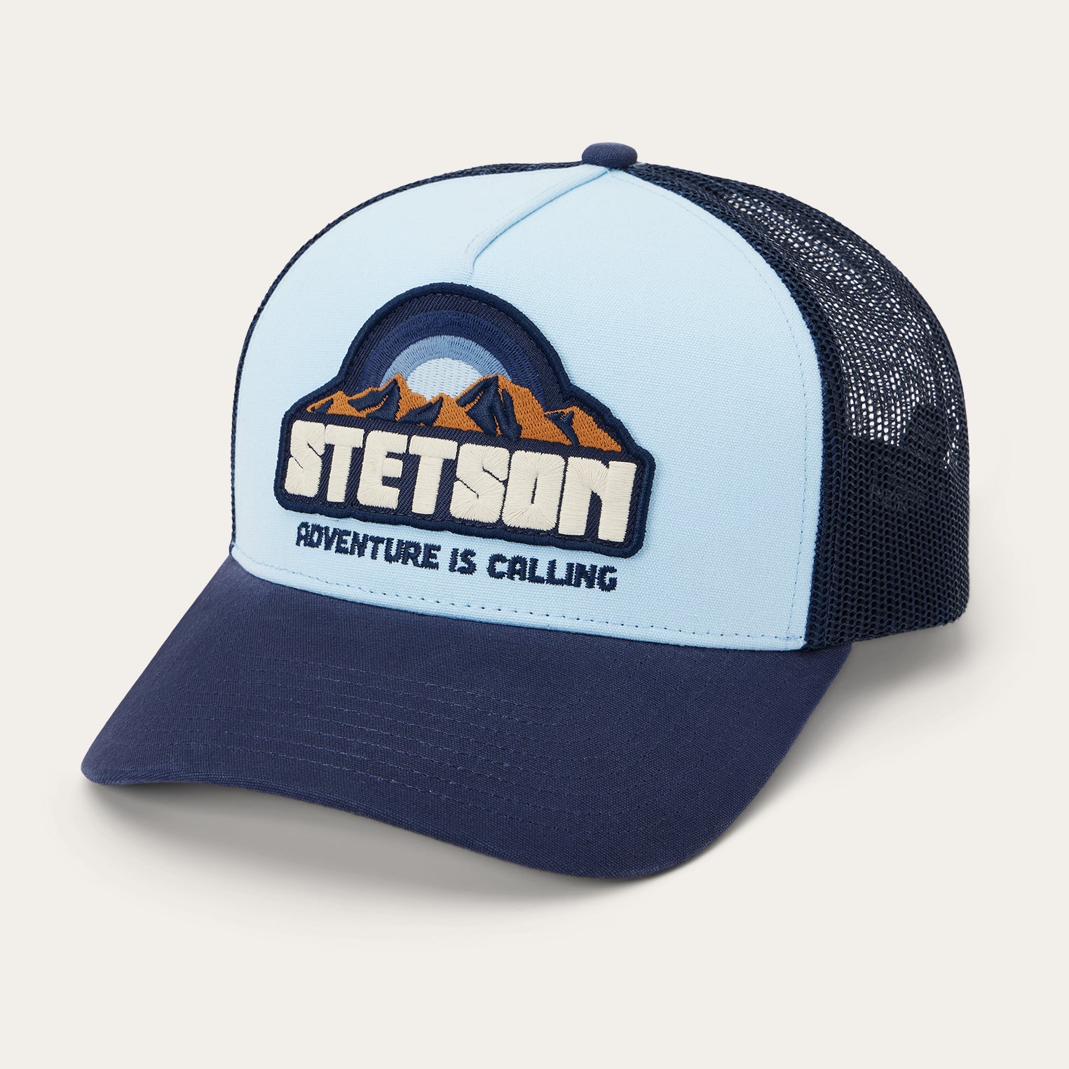 Mountain Sunset Trucker Cap | Stetson Light Blue / Navy