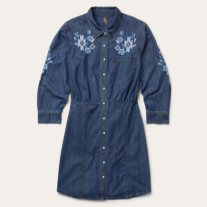 Dark Blue Denim Shirt Dress | Stetson Blue