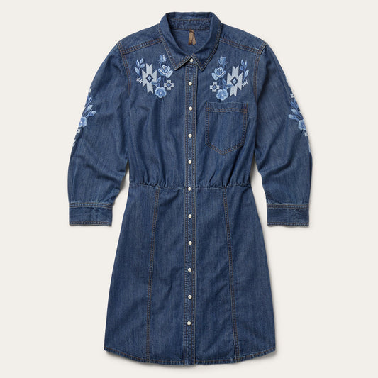 Dark Blue Denim Shirt Dress | Stetson Blue