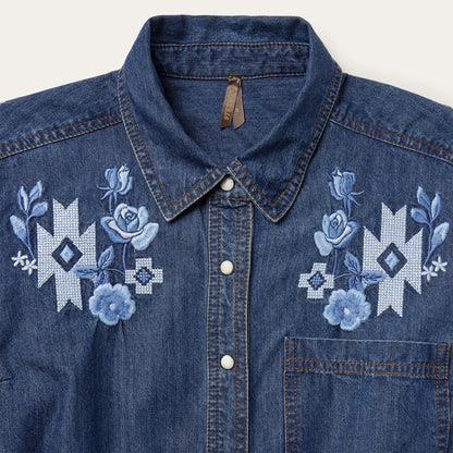 Dark Blue Denim Shirt Dress | Stetson Blue