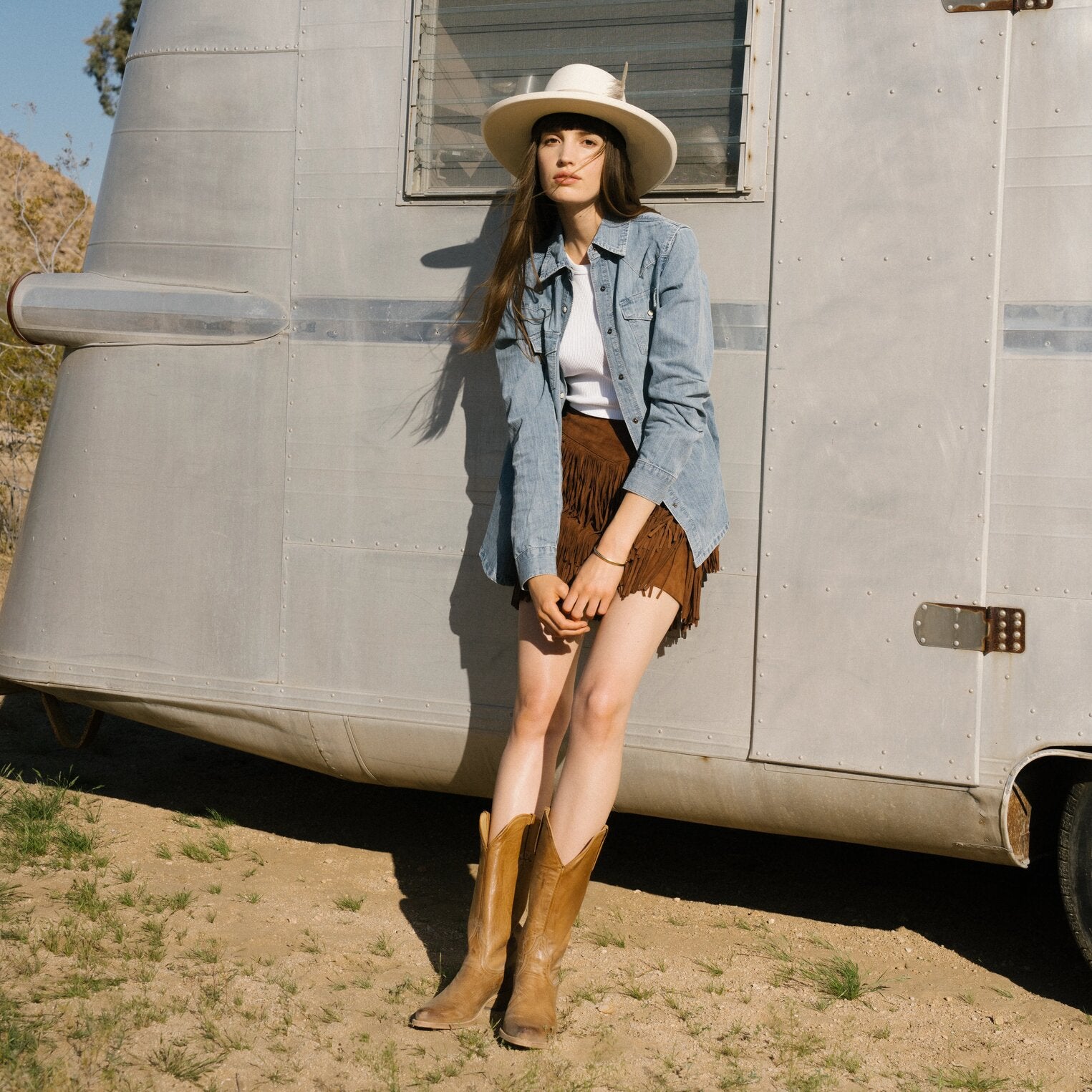 Embroidered Light Denim Shirt | Stetson Blue