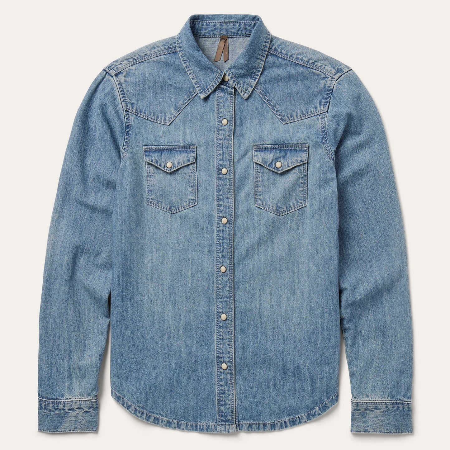 Embroidered Light Denim Shirt | Stetson Blue