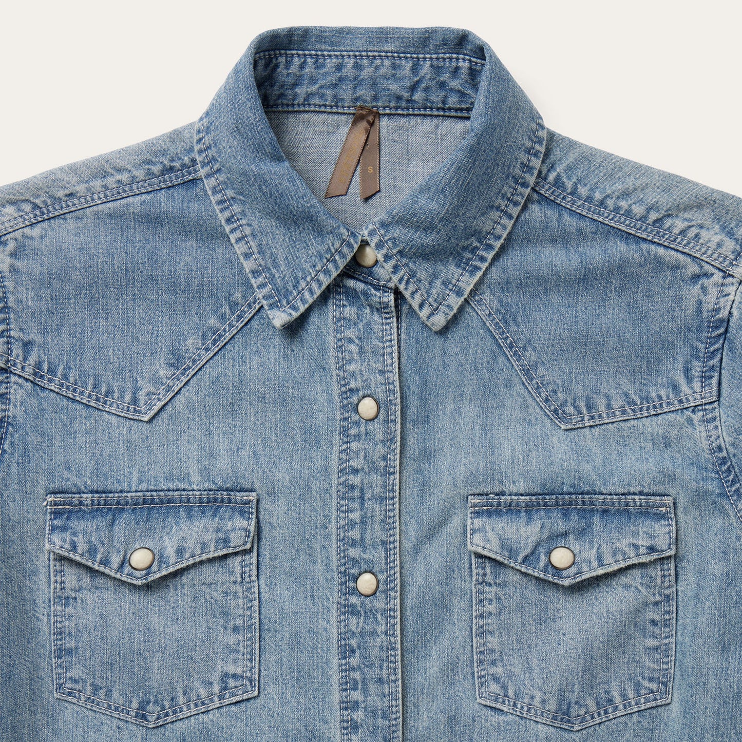 Embroidered Light Denim Shirt | Stetson Blue