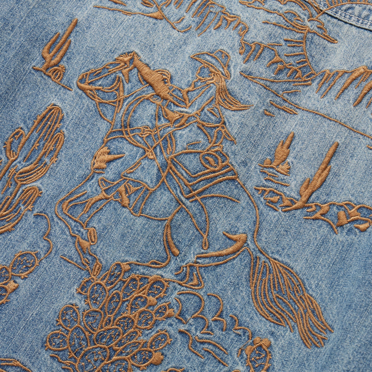 Embroidered Light Denim Shirt | Stetson Blue