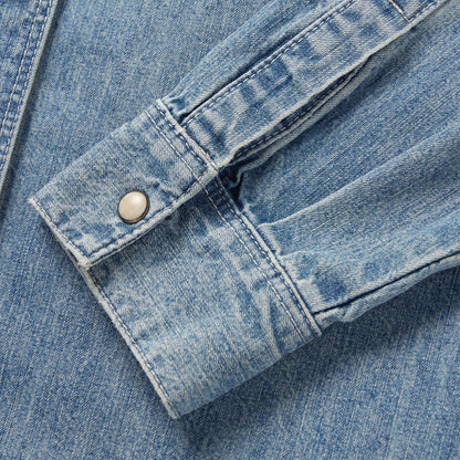 Embroidered Light Denim Shirt | Stetson Blue