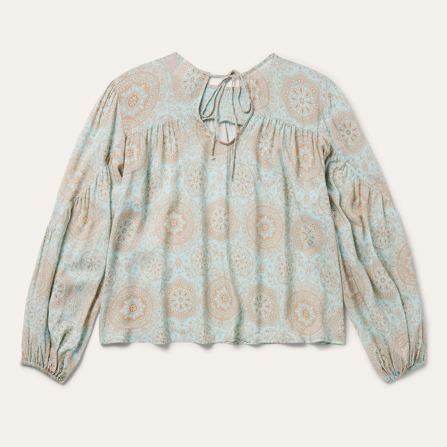 Mandala Print Peasant Blouse | Stetson Blue