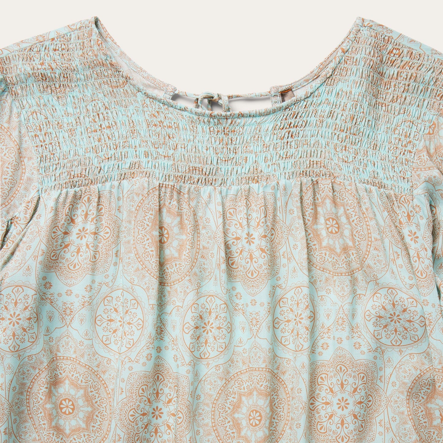 Mandala Print Peasant Blouse | Stetson Blue