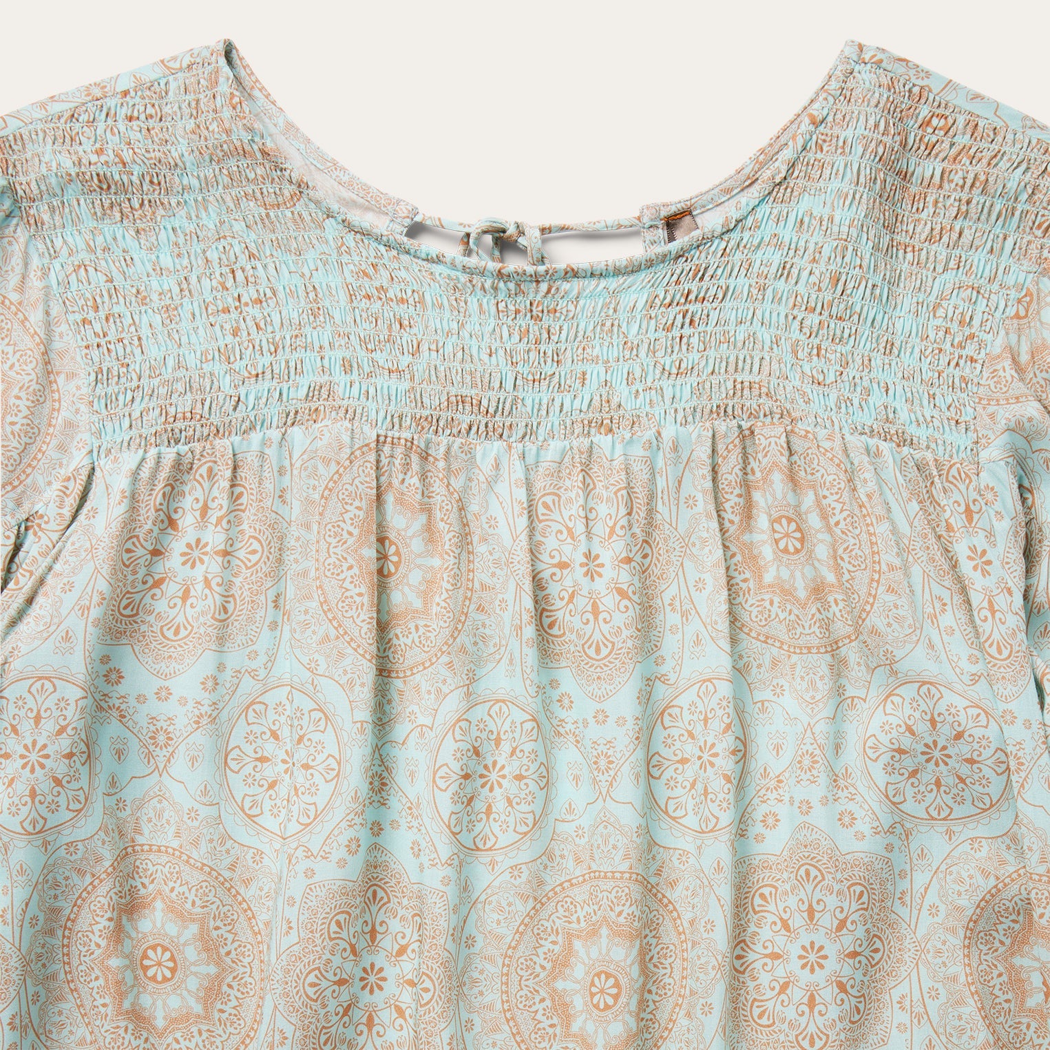 Mandala Print Peasant Blouse | Stetson Blue