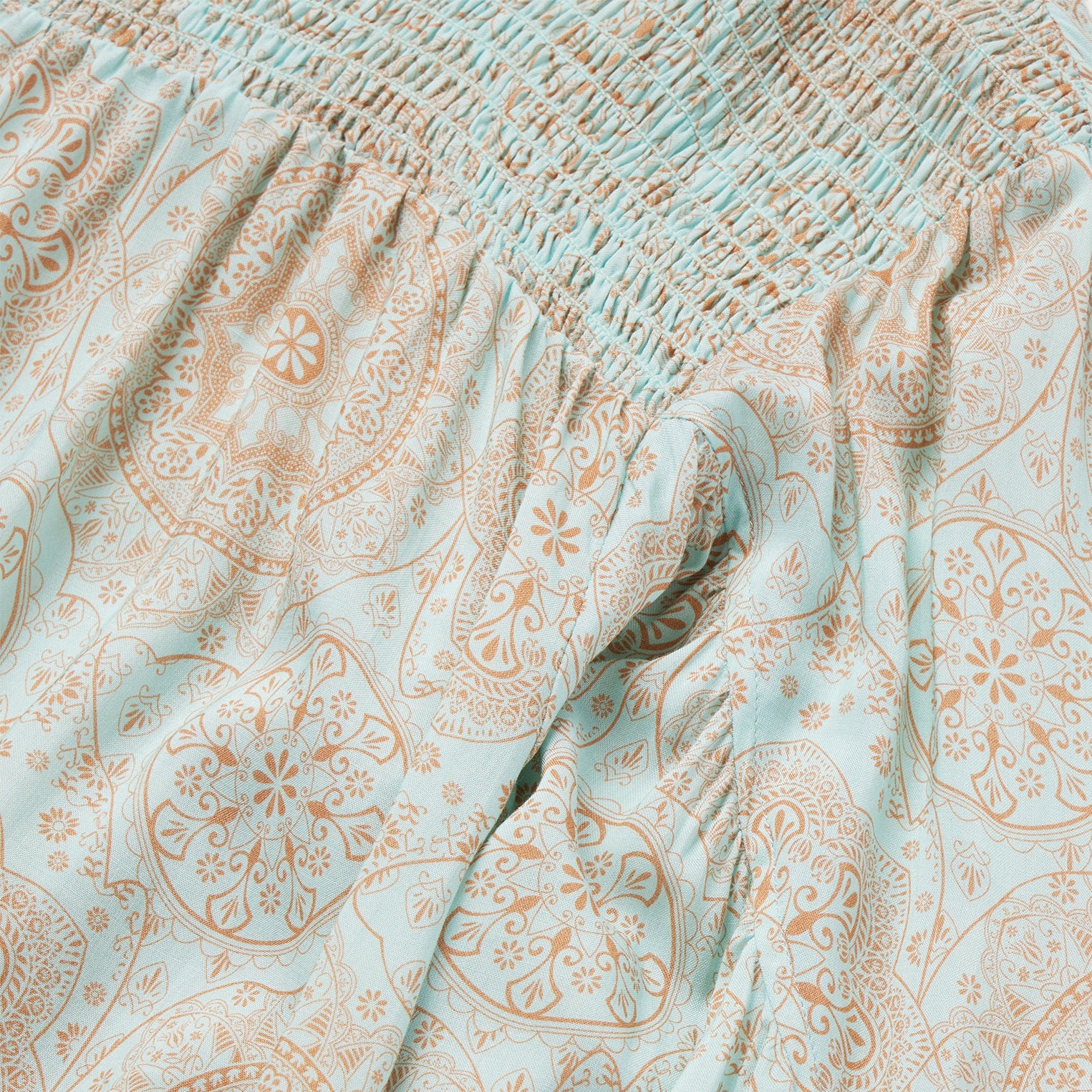 Mandala Print Peasant Blouse | Stetson Blue