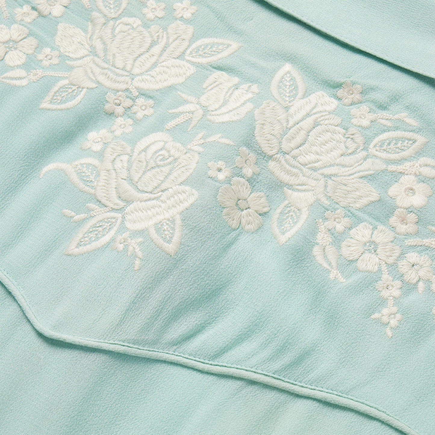 Aqua Crepe Western Shirt | Stetson Blue