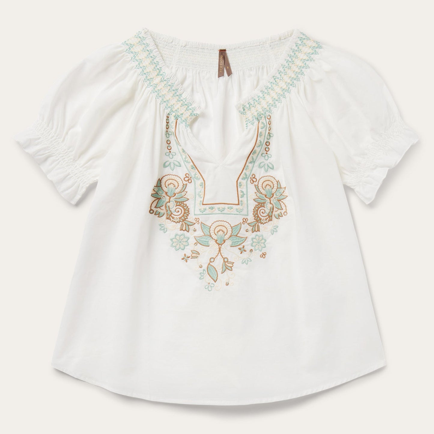 Cotton Voile Peasant Blouse | Stetson White