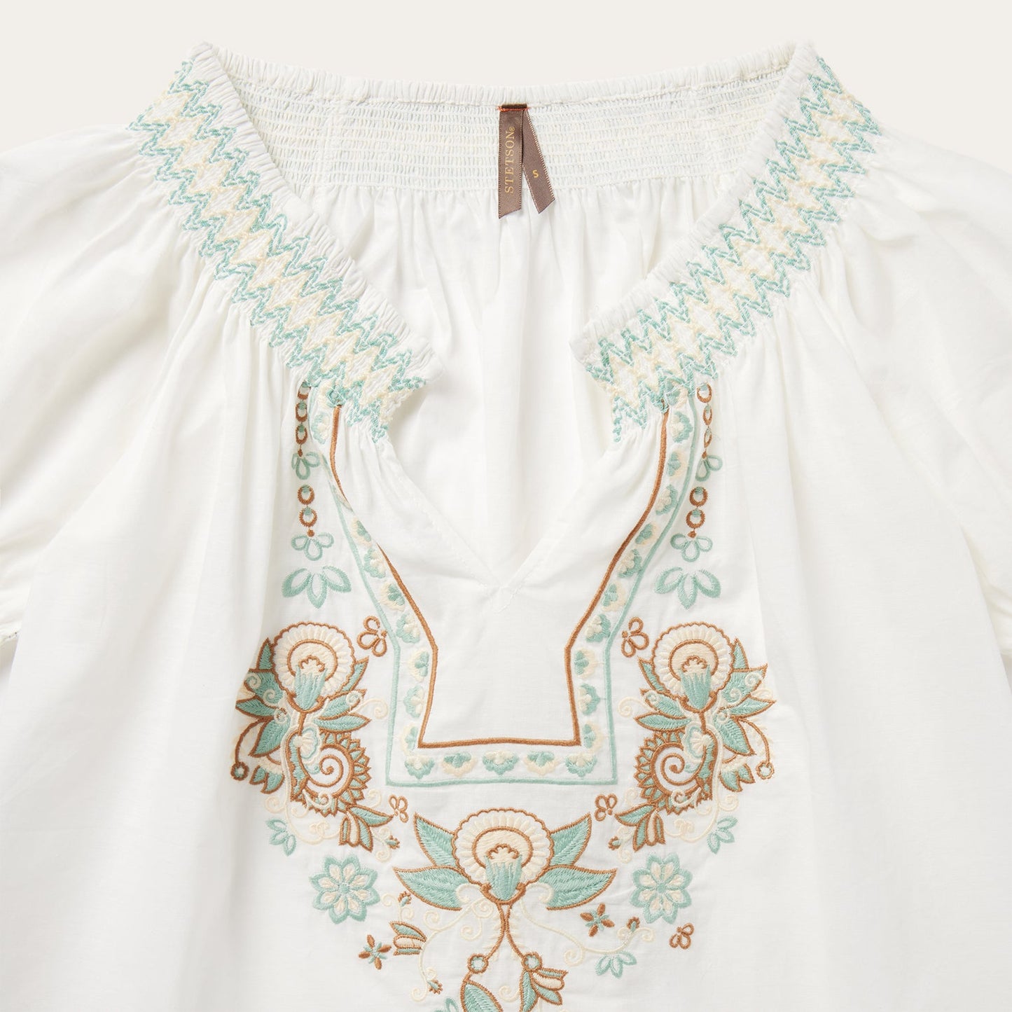 Cotton Voile Peasant Blouse | Stetson White