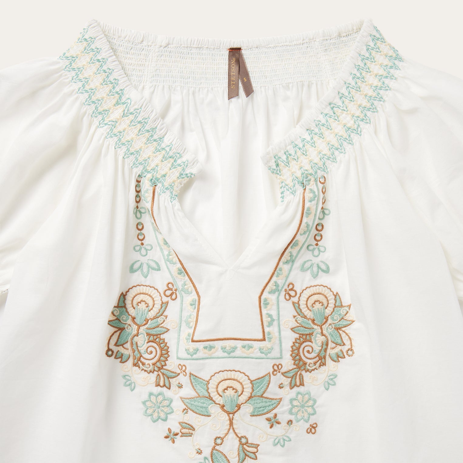 Cotton Voile Peasant Blouse | Stetson White