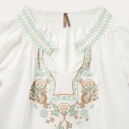 Cotton Voile Peasant Blouse | Stetson White