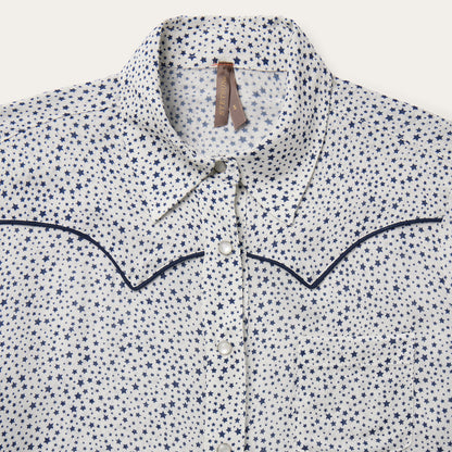Stars Print Western Shirt | Stetson White