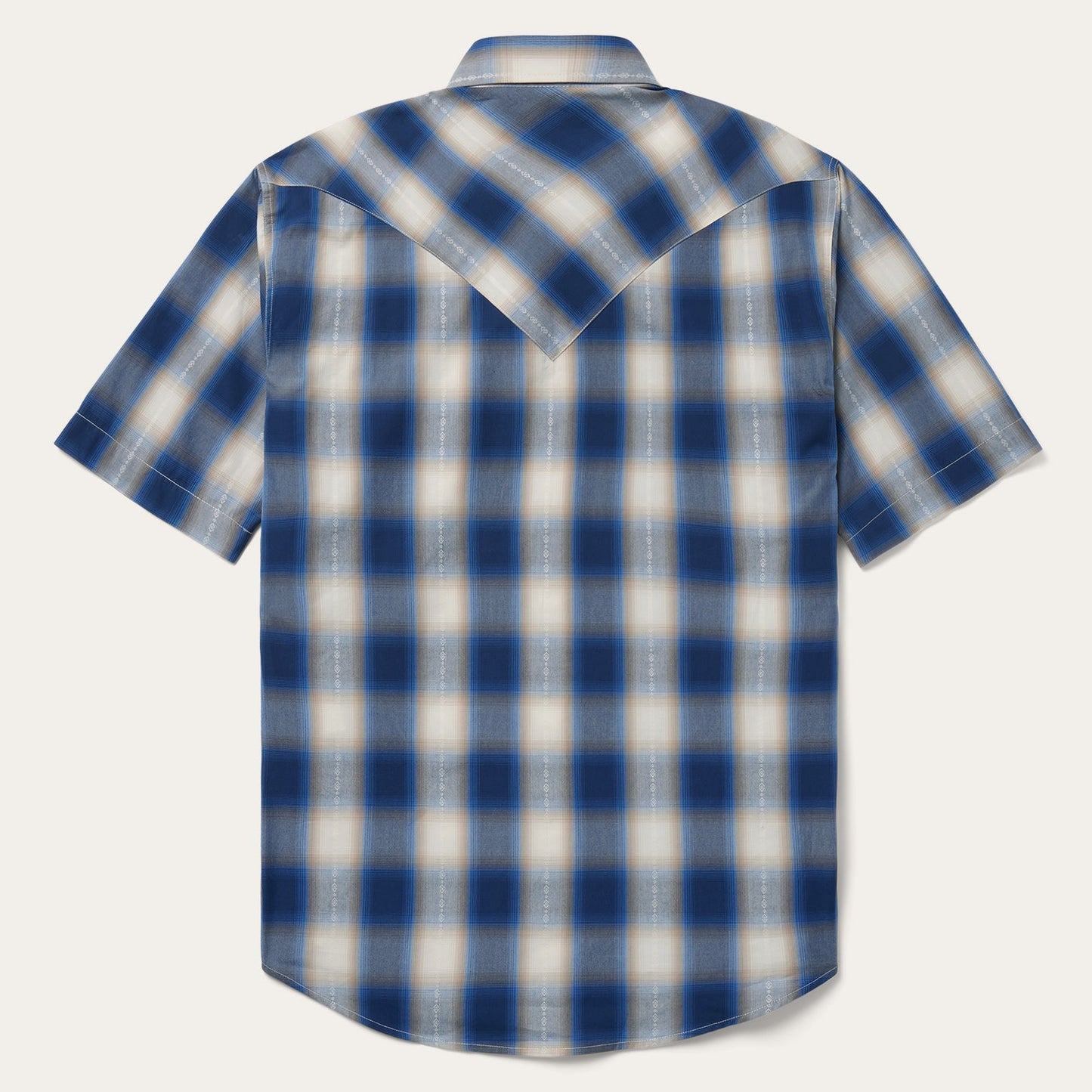 Blue Ombre Plaid Short Sleeve Western Shirt | Stetson Blue
