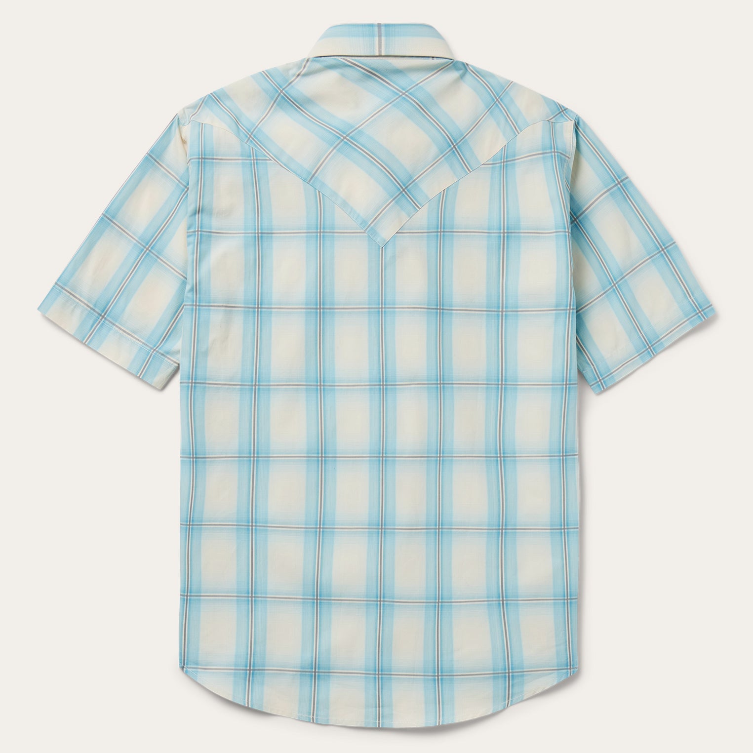 Ombre Plaid Short Sleeve Western Shirt | Stetson Blue