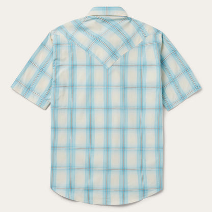 Ombre Plaid Short Sleeve Western Shirt | Stetson Blue