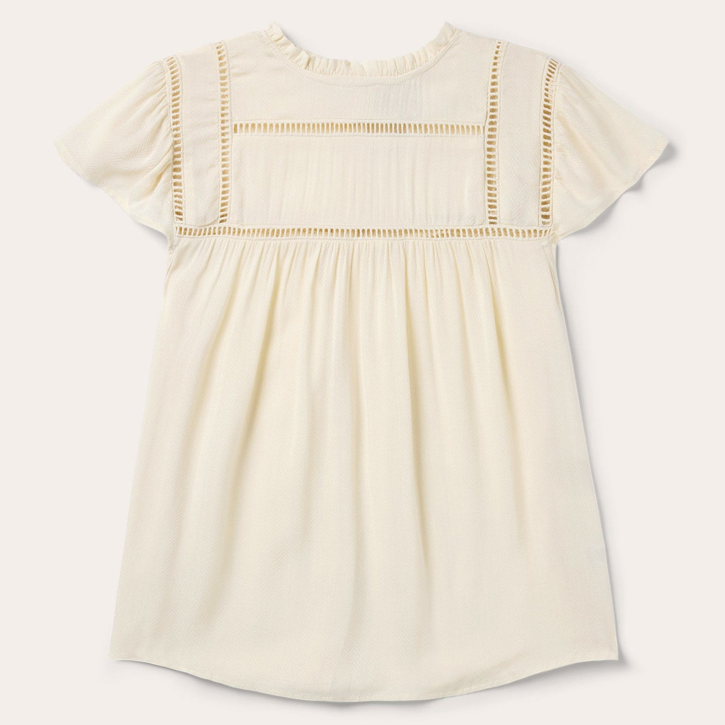 Cream Herringbone Blouse | Stetson White