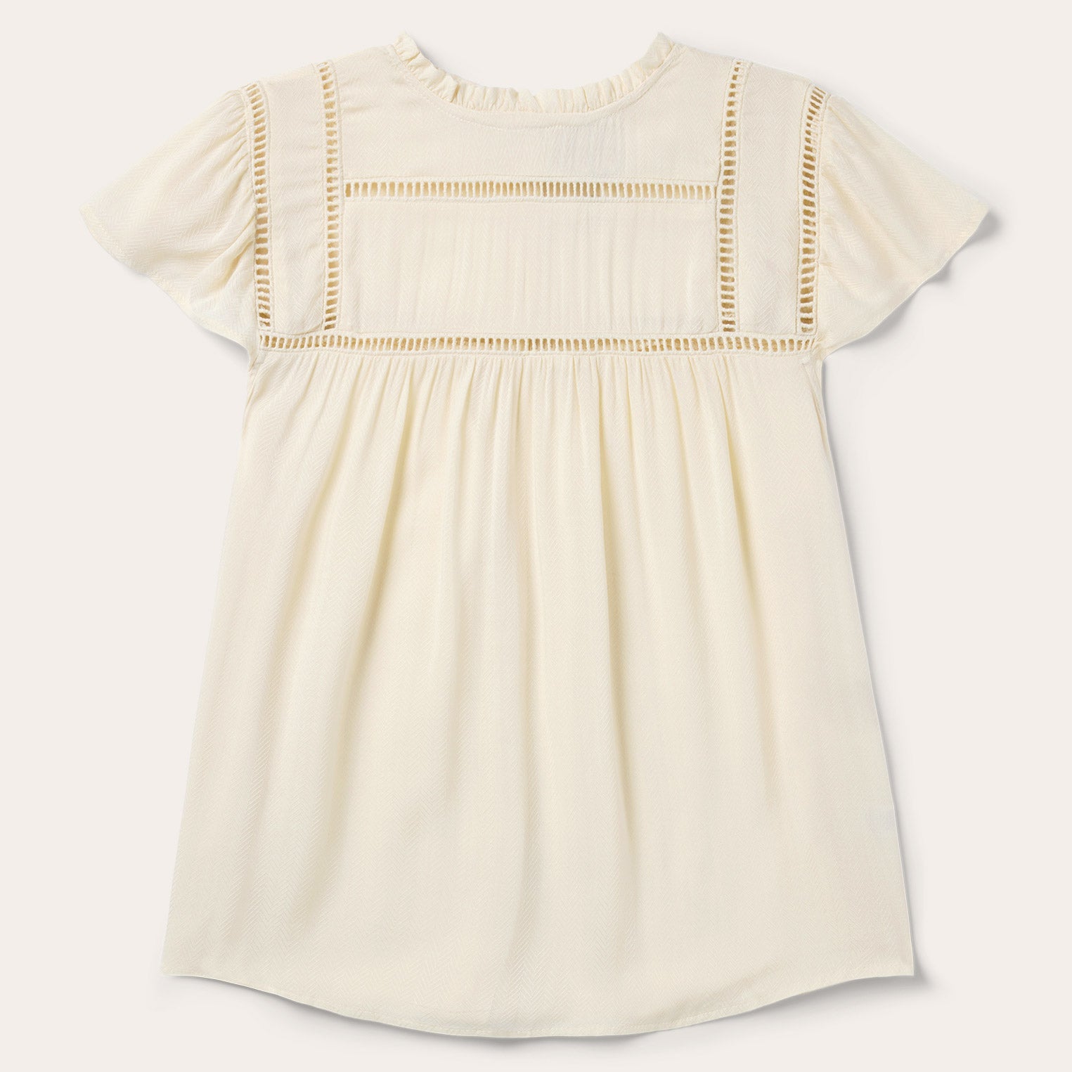 Cream Herringbone Blouse | Stetson White
