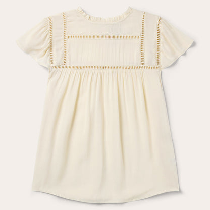 Cream Herringbone Blouse | Stetson White