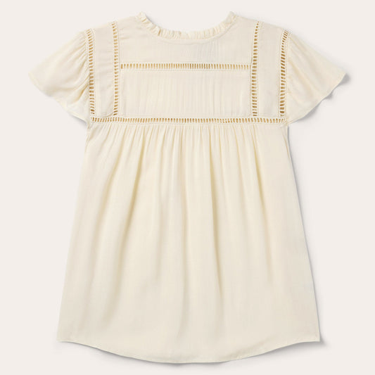 Cream Herringbone Blouse | Stetson White
