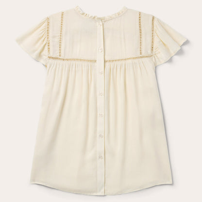 Cream Herringbone Blouse | Stetson White