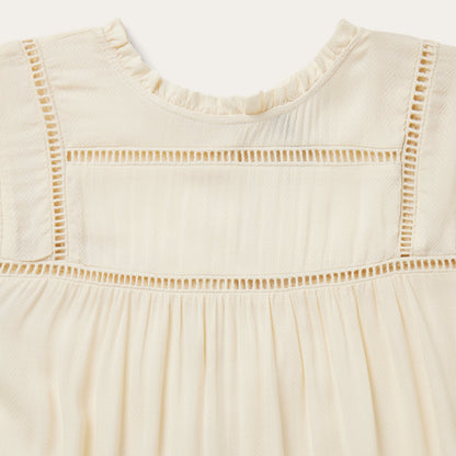 Cream Herringbone Blouse | Stetson White