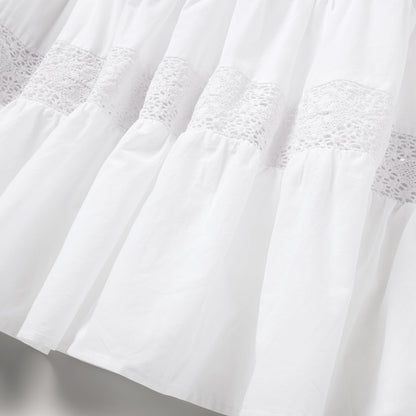 White Cotton Lawn Sleeveless Dress | Stetson White