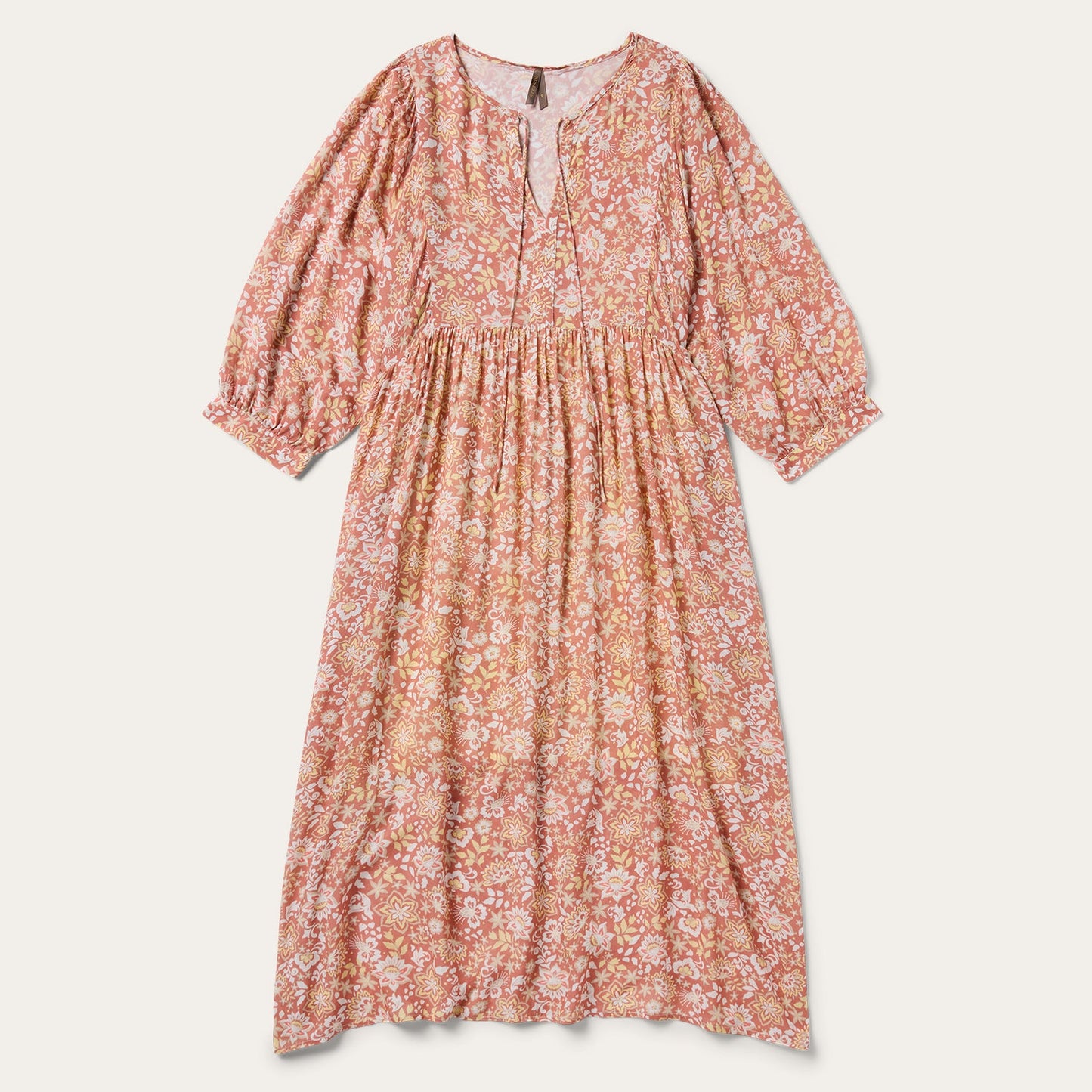 Sunset Floral Print Rayon Dress | Stetson Pink
