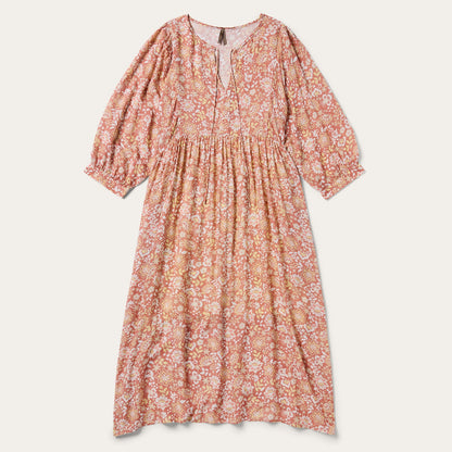 Sunset Floral Print Rayon Dress | Stetson Pink