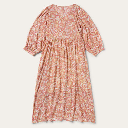Sunset Floral Print Rayon Dress | Stetson Pink