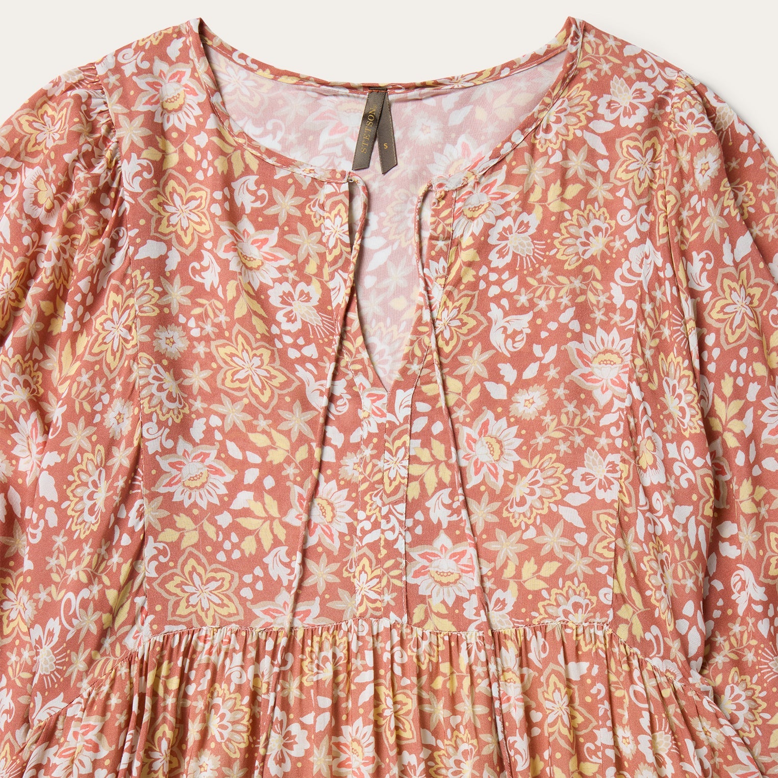Sunset Floral Print Rayon Dress | Stetson Pink